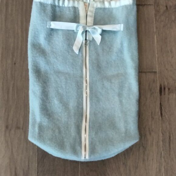 Blue Wool Baby Stroller Zip Blanket Snuggle Rug Vintage 1930s - Picture 6 of 6